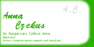 anna czekus business card