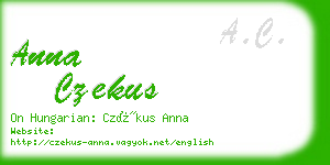 anna czekus business card